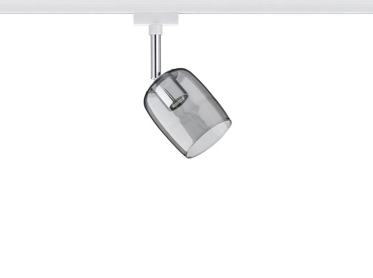 SCHIENENSYSTEM-STRAHLER URail 7,4/12,8/11,5 cm   - Transparent/Weiß, Design, Glas/Metall (7,4/12,8/11,5cm) - Paulmann