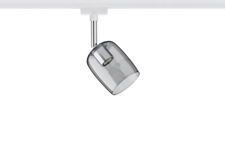 Thumbnail - Paulmann Schienensystem-Strahler URail, Grau, Weiß, Transparent, Metall, Glas, 7.4x12.8x11.5 cm, Lampen & Leuchten, Inne...