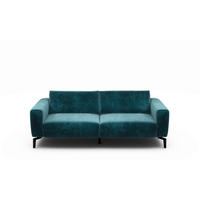 2,5-SITZER in Samt Blau  - Blau/Schwarz, Design, Textil/Metall (220/86/86-94cm) - SENSOO