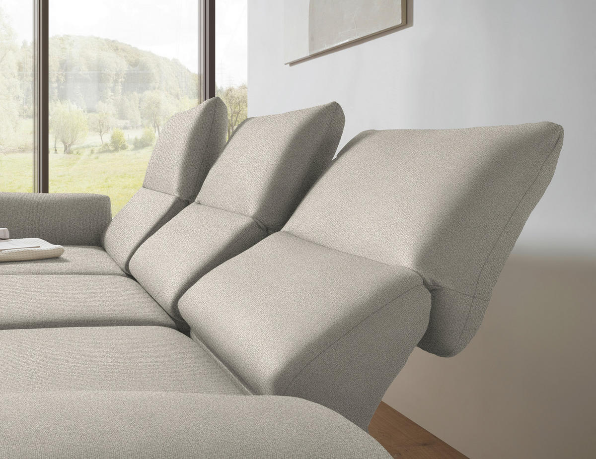 ECKSOFA  in Flachgewebe Naturfarben  175-224/255-365 cm  - Schwarz/Naturfarben, Design, Textil/Metall (175-224/255-365cm) - Dieter Knoll
