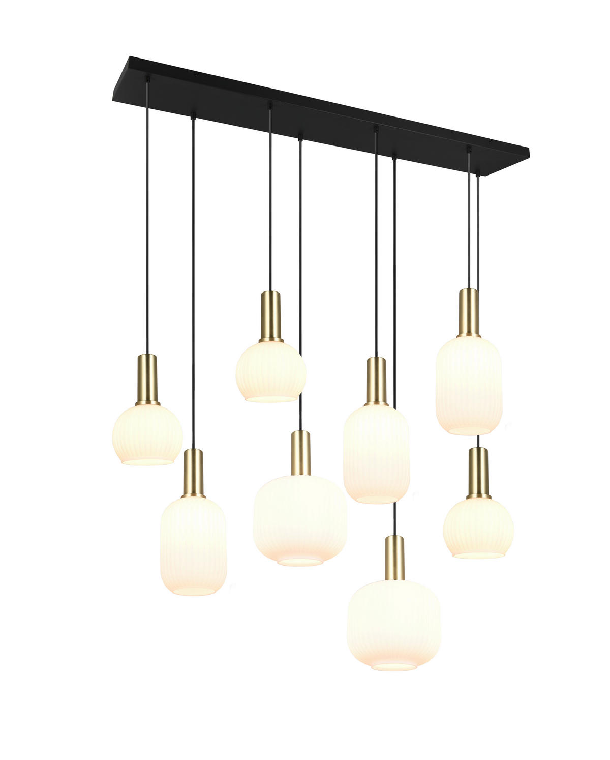 HÄNGELEUCHTE    - Weiss/Messingfarben, Design, Glas/Metall (120cm) - Trio Leuchten