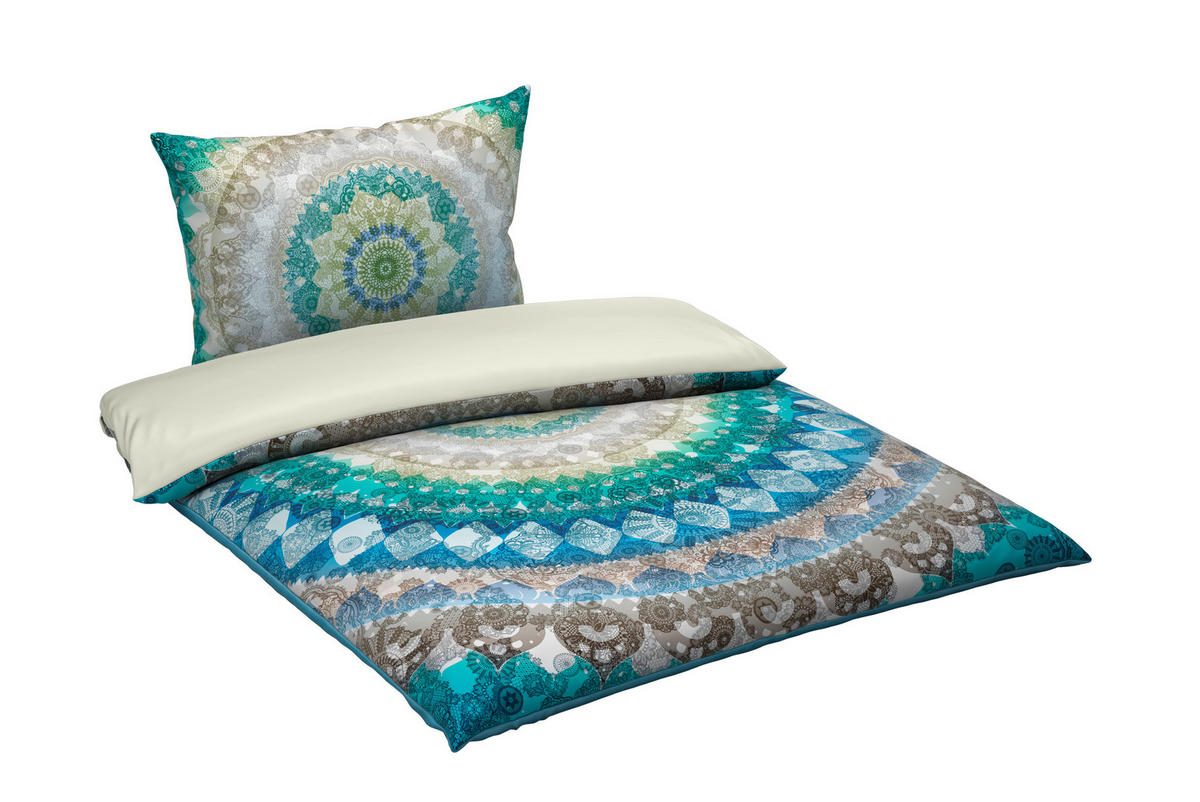 OBOJESTRANSKA POSTELJNINA 140/200 cm saten modra  - modra, tekstil (140/200cm) - Novel