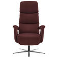 RELAXSESSEL in Leder Beere  - Edelstahlfarben/Beere, Design, Leder/Metall (76/119/86cm) - Dieter Knoll