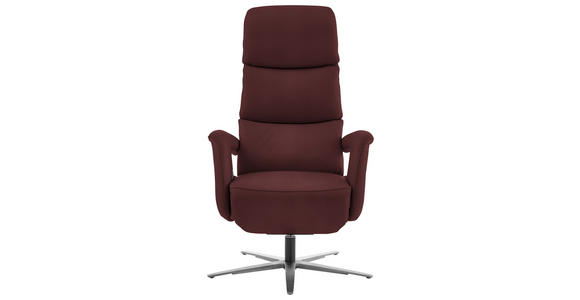 RELAXSESSEL in Leder Beere  - Edelstahlfarben/Beere, Design, Leder/Metall (76/119/86cm) - Dieter Knoll