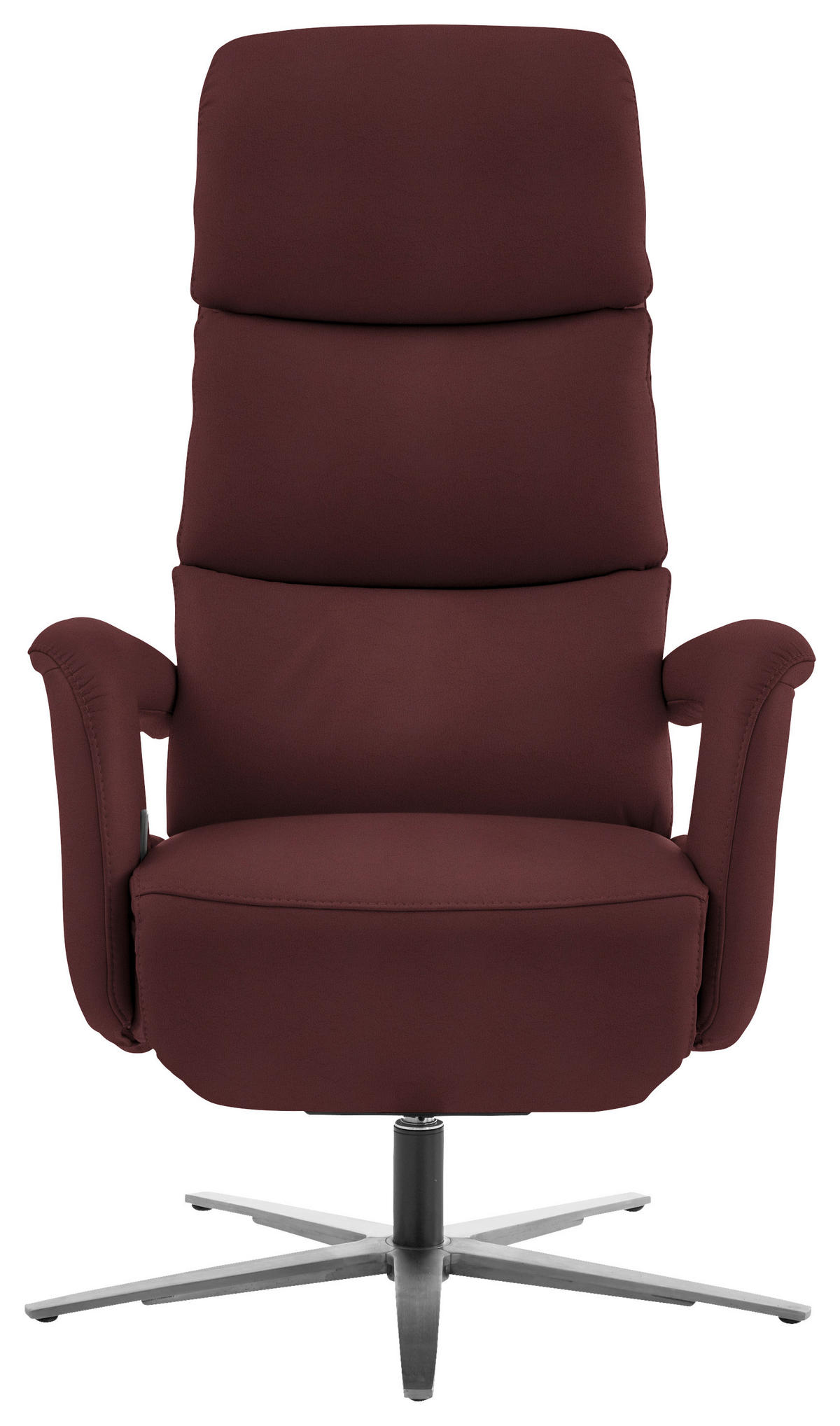 RELAXSESSEL Leder Beere  - Edelstahlfarben/Beere, Design, Leder/Metall (76/119/86cm) - Dieter Knoll