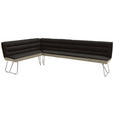 ECKBANK 184/274 cm  in Anthrazit, Schwarz, Greige  - Greige/Anthrazit, Design, Textil/Metall (184/274cm) - Dieter Knoll