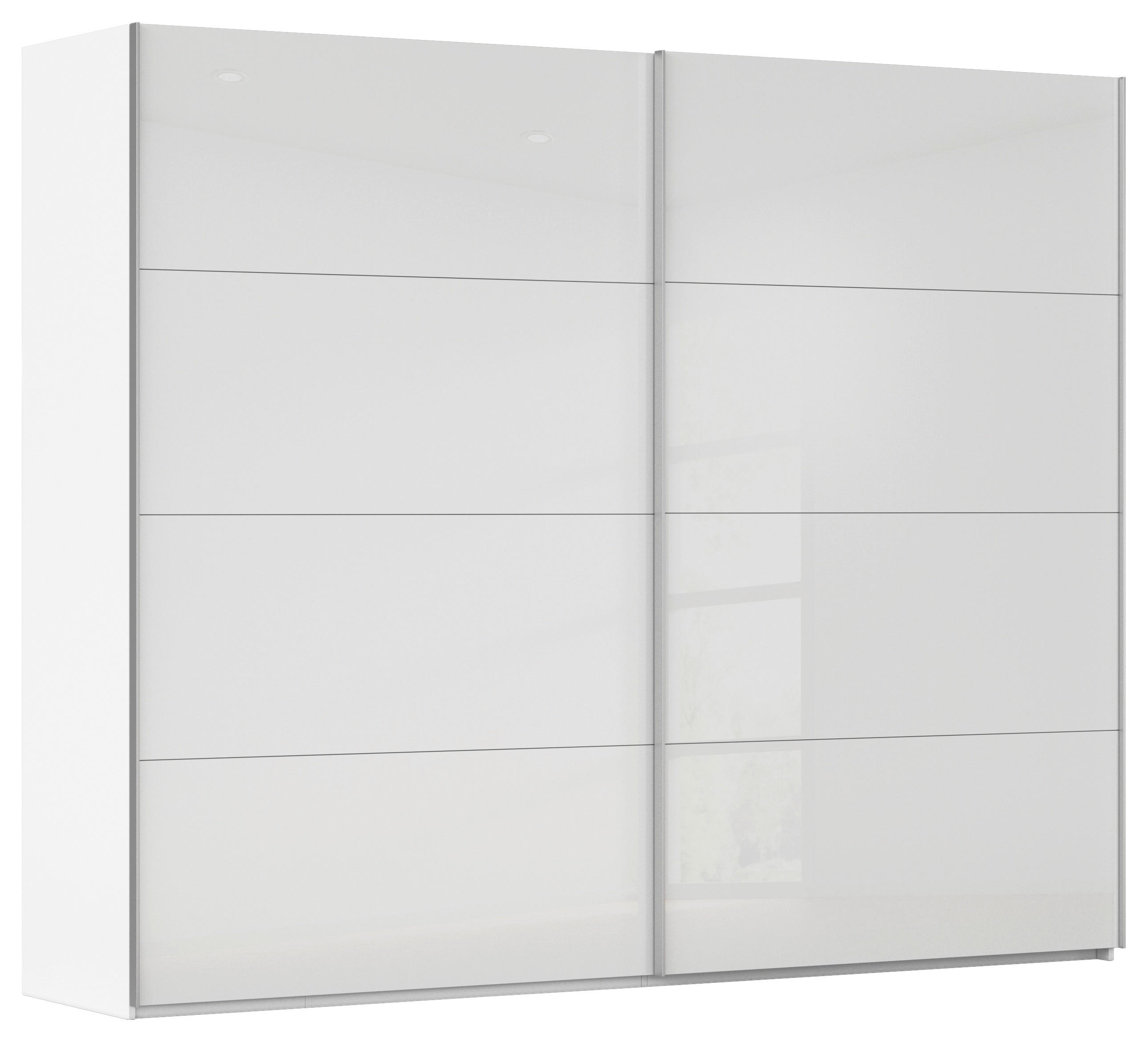 SCHWEBETÜRENSCHRANK 271/223/68 cm 2 Tür(en)-türig Weiß  - Alufarben/Weiß, Design, Glas/Holzwerkstoff (271/223/68cm) - Xora