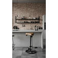 BARHOCKER Echtleder Braun, Schwarz Eisen  - Schwarz/Braun, LIFESTYLE, Leder/Metall (41/77/41cm) - Landscape