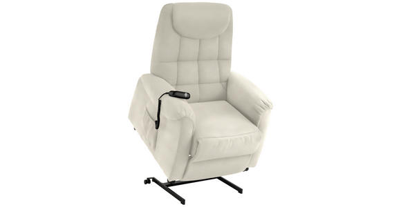 FERNSEHSESSEL in Mikrofaser Ecru - Ecru/Schwarz, KONVENTIONELL, Kunststoff/Textil (83/113/92cm) - Xora