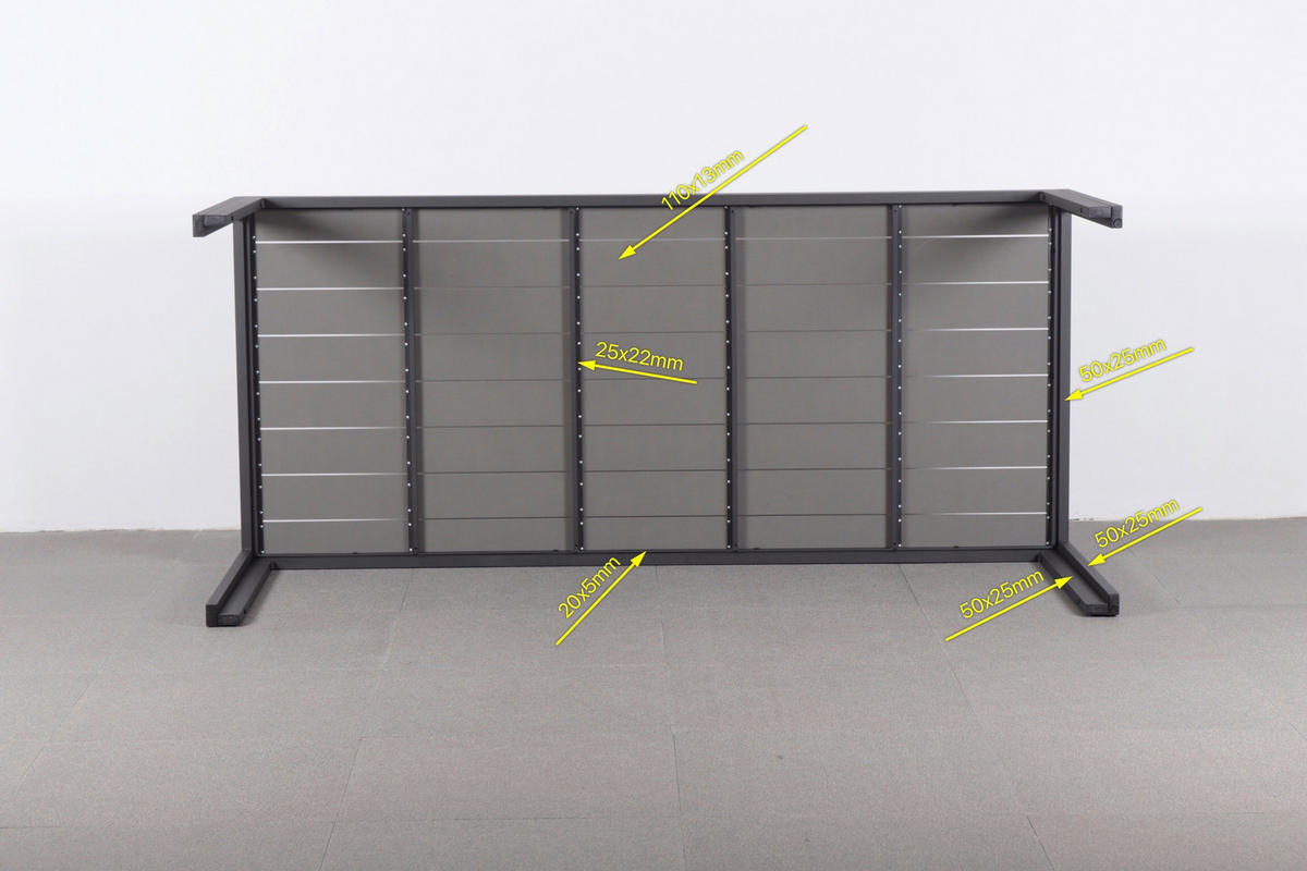 GARTENTISCH Metall, Kunststoff Grau, Dunkelgrau rechteckig  - Dunkelgrau/Grau, MODERN, Kunststoff/Metall (205/92/74cm) - Ambia Garden