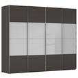 SCHWEBETÜRENSCHRANK  in Graphitfarben, Seidengrau  - Chromfarben/Seidengrau, KONVENTIONELL, Glas/Holzwerkstoff (271/223/68cm) - Novel