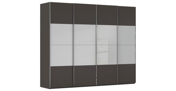 SCHWEBETÜRENSCHRANK  in Graphitfarben, Seidengrau  - Chromfarben/Seidengrau, KONVENTIONELL, Glas/Holzwerkstoff (271/223/68cm) - Novel