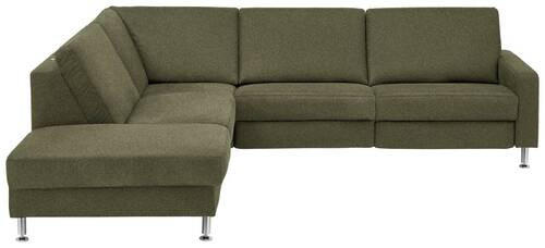 ECKSOFA in Mikrofaser Dunkelgrün  - Dunkelgrün/Alufarben, Design, Textil/Metall (242/275cm) - Dieter Knoll