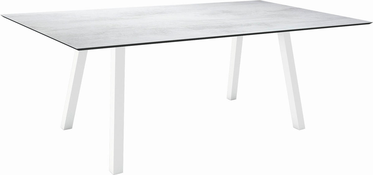 GARTENTISCH Kunststoff Hellgrau rechteckig  - Hellgrau/Weiß, MODERN, Kunststoff/Metall (180/100/75cm) - Stern