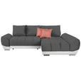 ECKSOFA in Rosa, Weiß, Dunkelgrau  - Dunkelgrau/Rosa, MODERN, Textil/Metall (290/192cm) - Carryhome