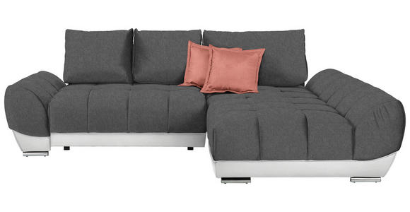 ECKSOFA in Rosa, Weiß, Dunkelgrau  - Dunkelgrau/Rosa, MODERN, Textil/Metall (290/192cm) - Carryhome