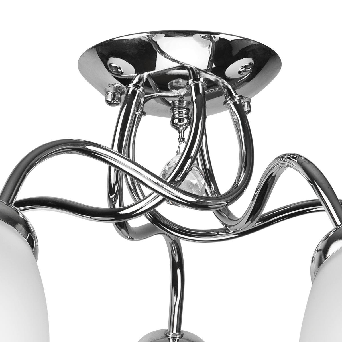 DECKENLEUCHTE    50/50/31 cm  - Chromfarben, KONVENTIONELL, Glas/Metall (50/50/31cm)