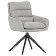ARMLEHNSTUHL  Stoffauswahl, Sitzfläche 360° drehbar, automatische Rückholfunktion Flachgewebe  - Beige/Schwarz, Design, Textil/Metall (60/89/69cm) - Novel