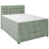 BOXSPRINGBETT 140/200 cm,  in Grün, Matratze, Bettkasten, Topper, H3 = fest  - Schwarz/Grün, KONVENTIONELL, Kunststoff/Textil (140/200cm) - Boxxx