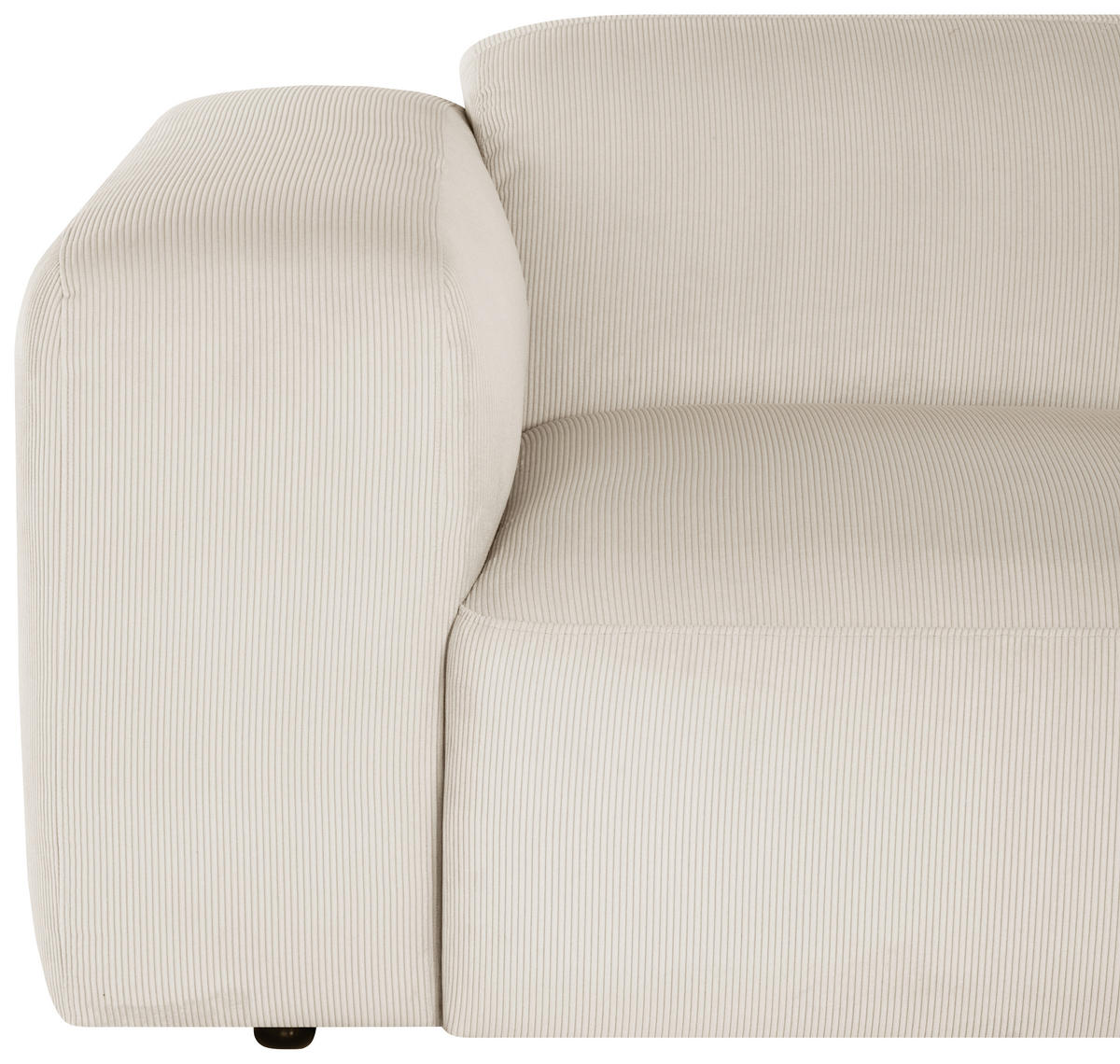 ECKSOFA in Cord Creme  252/170 cm  - Creme/Schwarz, Design, Kunststoff/Textil (252/170cm) - MID.YOU