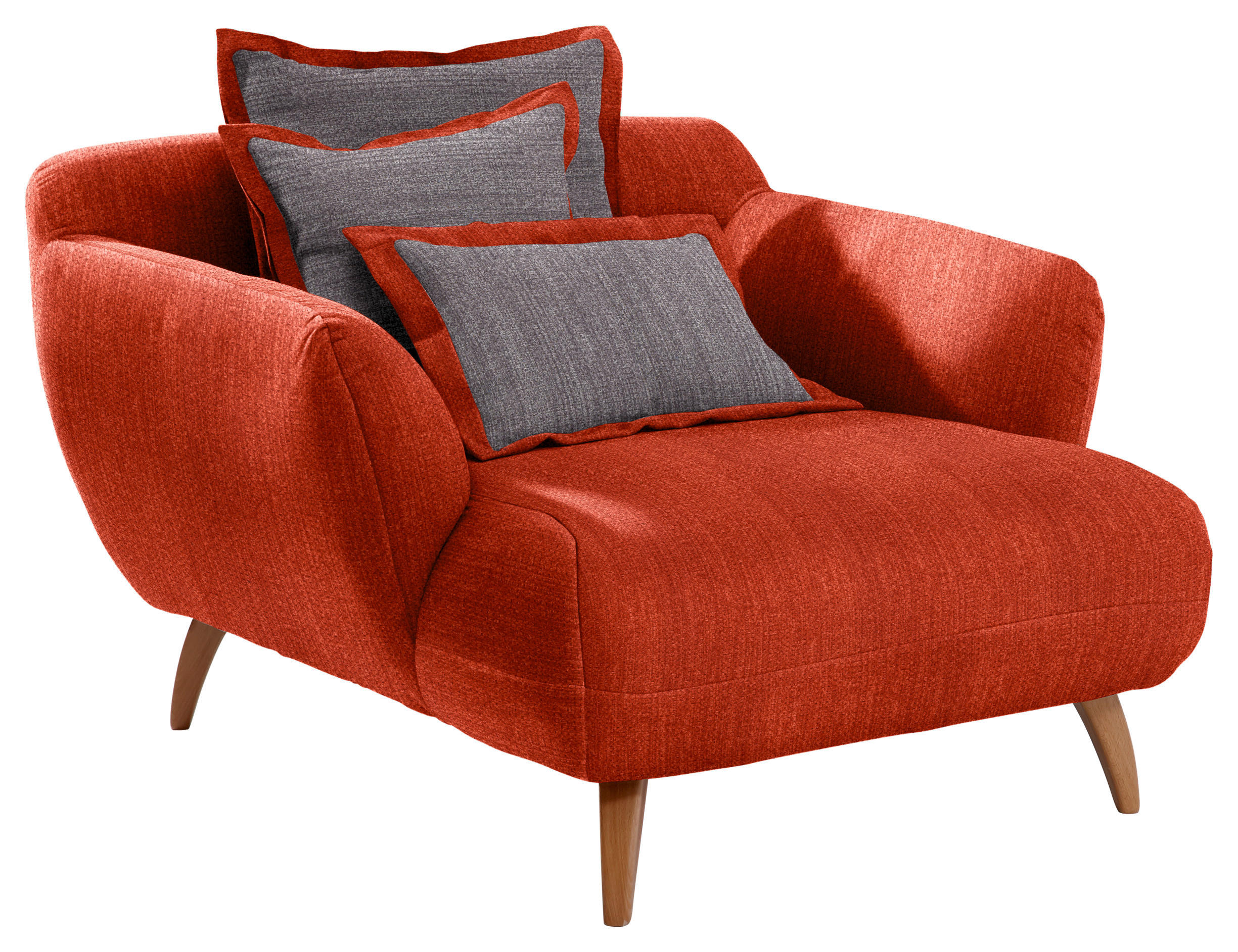 BIG Sessel in Textil Rot, Dunkelgrau
