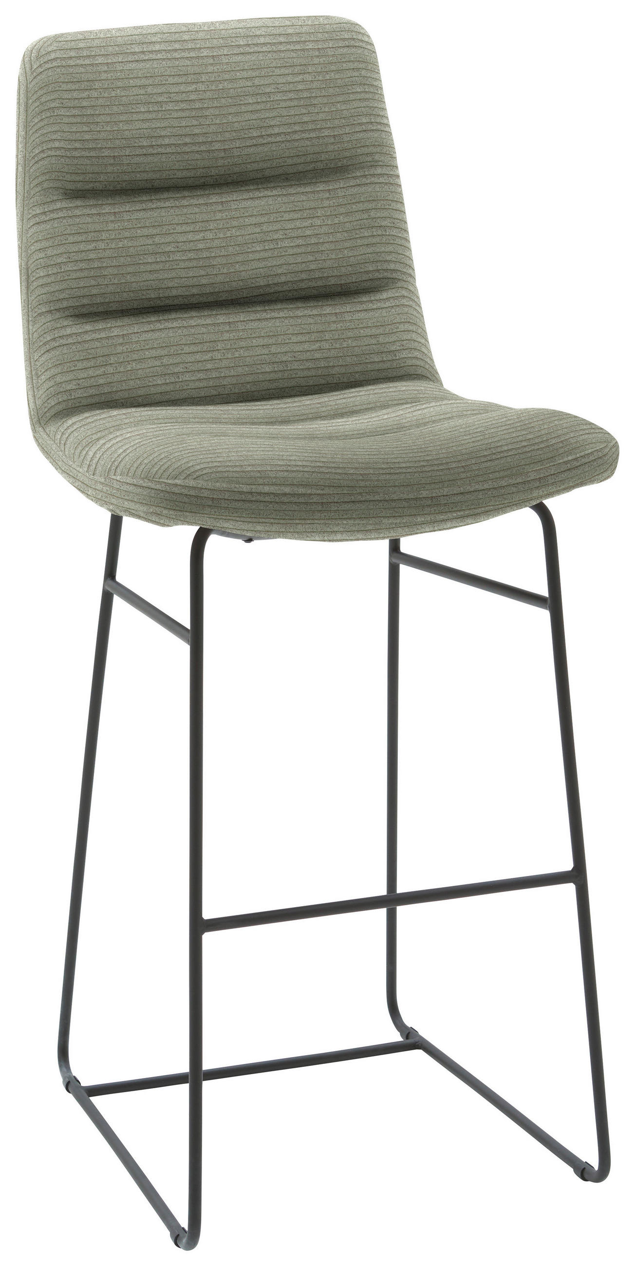 BARHOCKER in Textil Graugrün  - Schwarz/Graugrün, Design, Textil/Metall (52/122/66cm) - Dieter Knoll