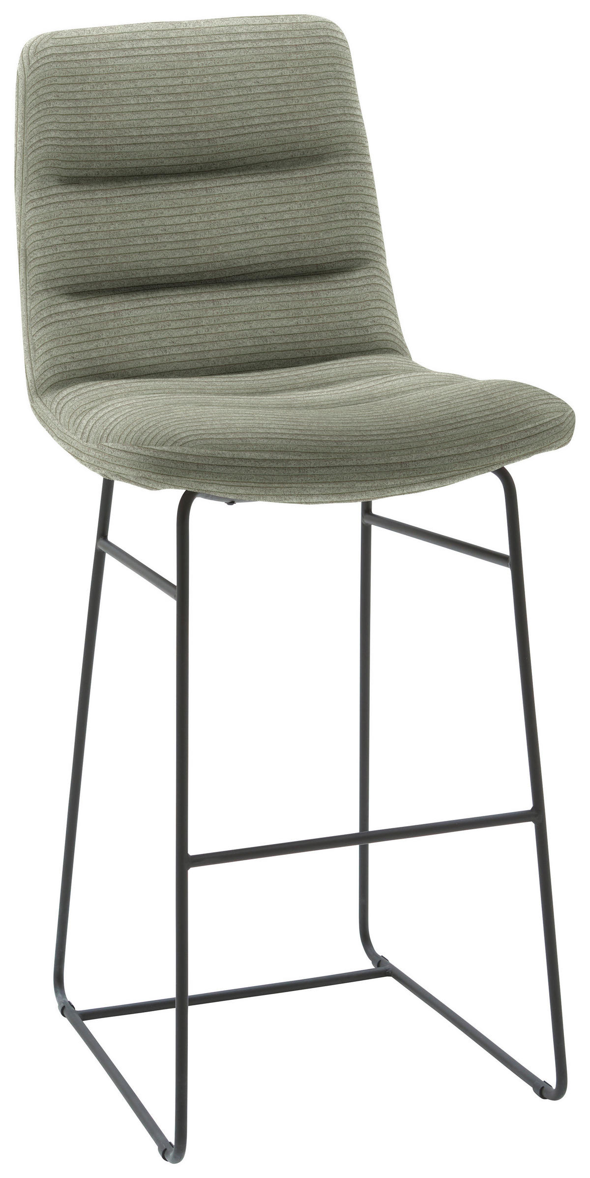 BARHOCKER in Textil Graugrün  - Schwarz/Graugrün, Design, Textil/Metall (52/122/66cm) - Dieter Knoll