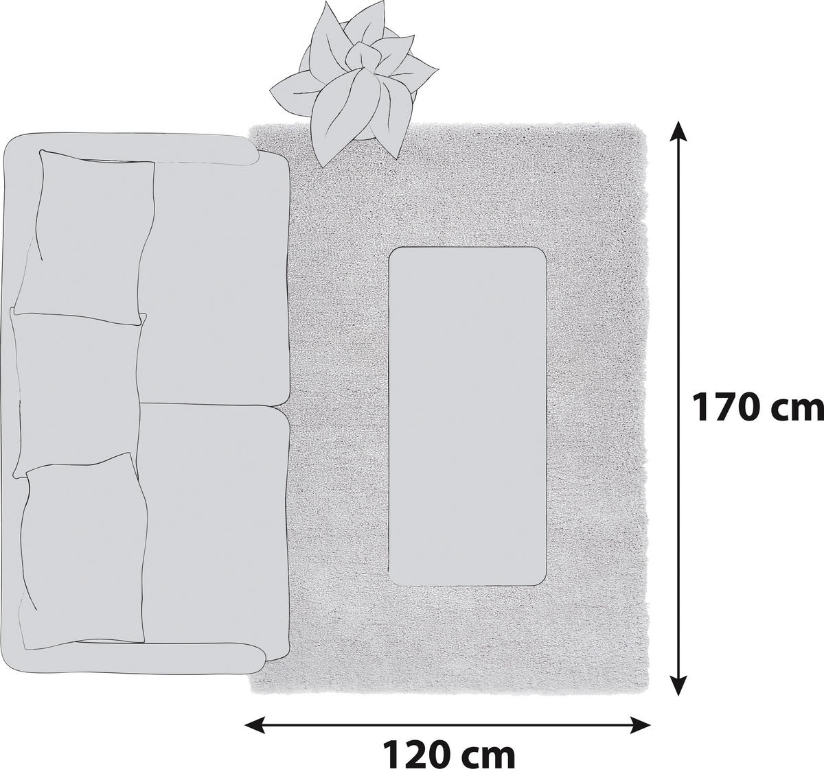 HOCHFLORTEPPICH 120/170 cm Relaxx Hellgrau  - Hellgrau, Basics, Textil (120/170cm) - Esprit