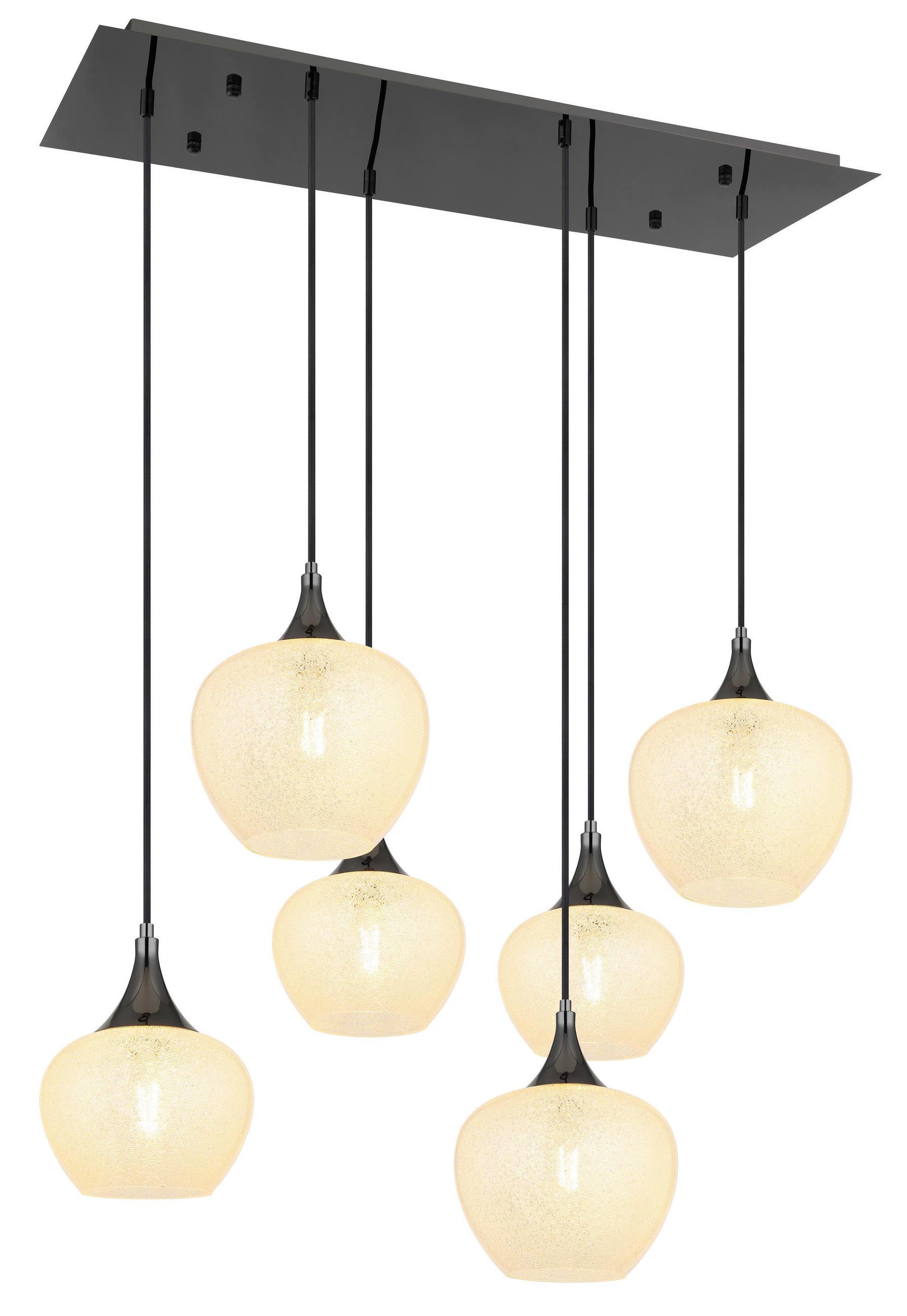 HÄNGLAMPA 86/42/120 cm  - klar/svart, Klassisk, metall/glas (86/42/120cm) - Globo