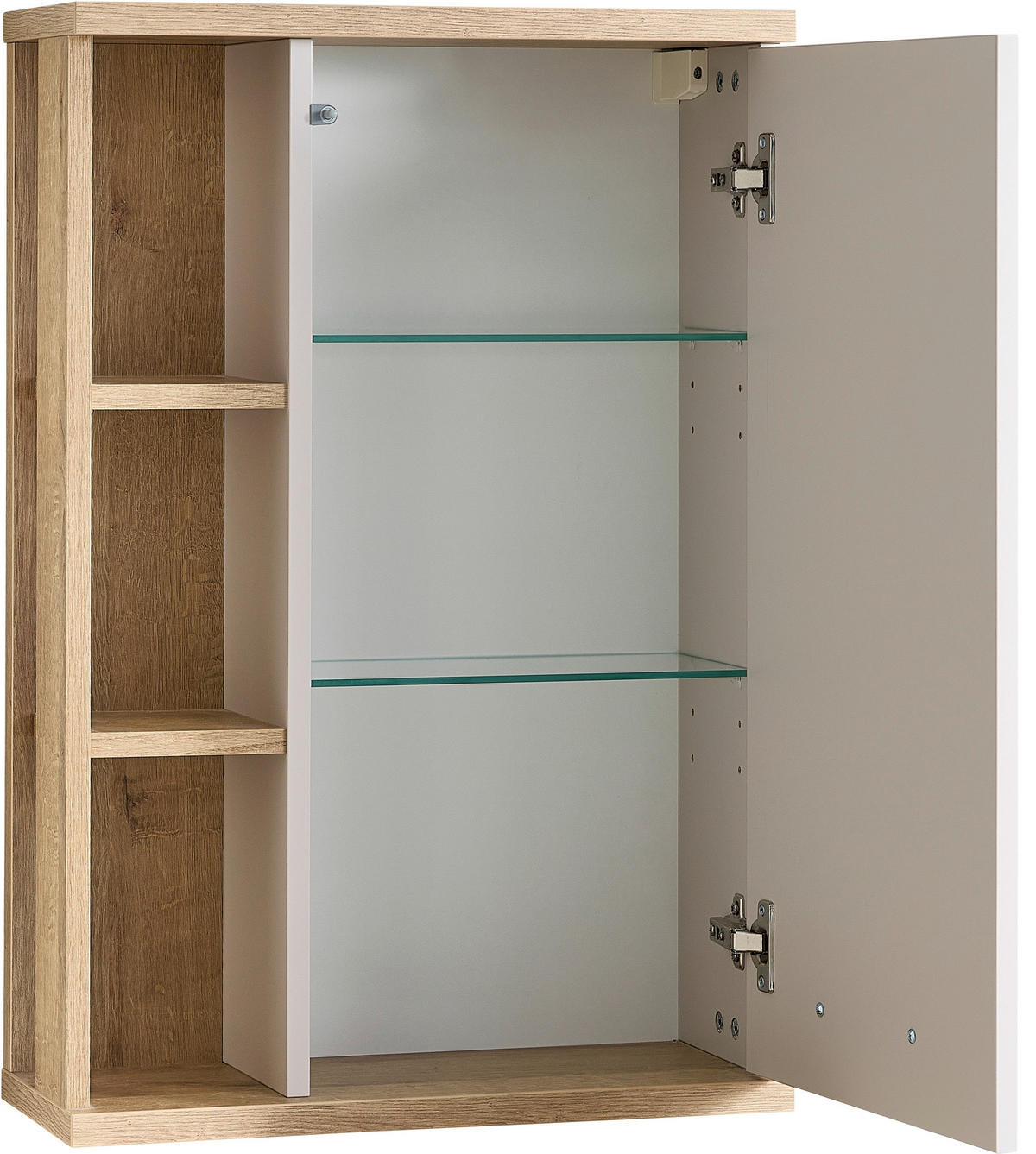 HÄNGESCHRANK 50,5/74,5/20,5 cm  - Kaschmir/Eichefarben, Design, Glas/Holzwerkstoff (50,5/74,5/20,5cm) - Xora