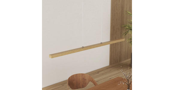 LED-HÄNGELEUCHTE 114 cm  - Eichefarben, LIFESTYLE, Holz/Kunststoff (114cm) - Novel