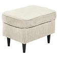 HOCKER Cord Creme  - Creme/Schwarz, Basics, Holz/Textil (63/43/42cm) - Carryhome