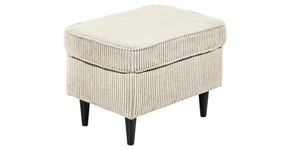HOCKER Cord Creme  - Creme/Schwarz, Basics, Holz/Textil (63/43/42cm) - Carryhome