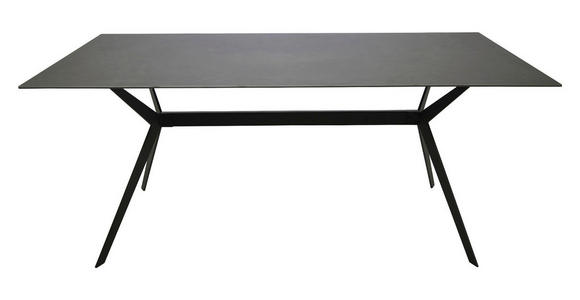 ESSTISCH in Metall, Keramik 180/90/75 cm - Schwarz/Grau, Design, Keramik/Metall (180/90/75cm) - Hom`in