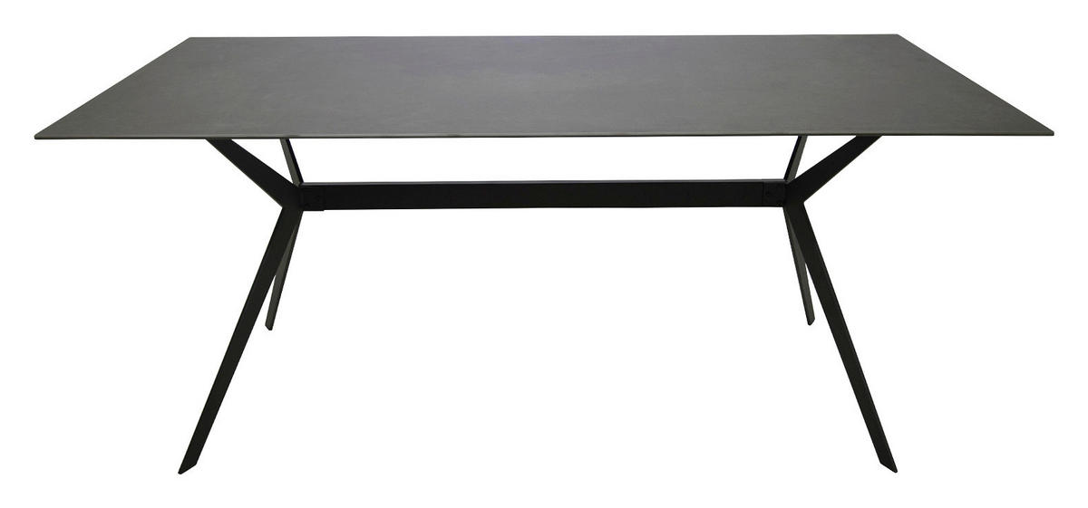 ESSTISCH in Metall, Keramik 180/90/75 cm  - Schwarz/Grau, Design, Keramik/Metall (180/90/75cm) - Hom`in