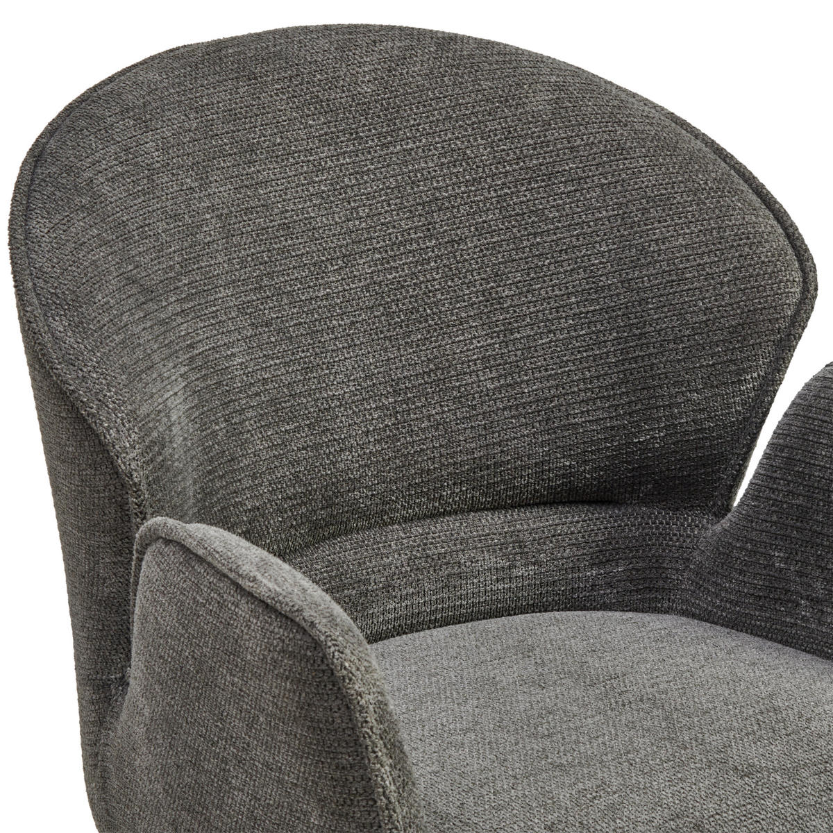 ARMLEHNSTUHL  Sitzfläche 360° drehbar Webstoff  - Schwarz, MODERN, Holz/Textil (60/86/61cm) - MID.YOU