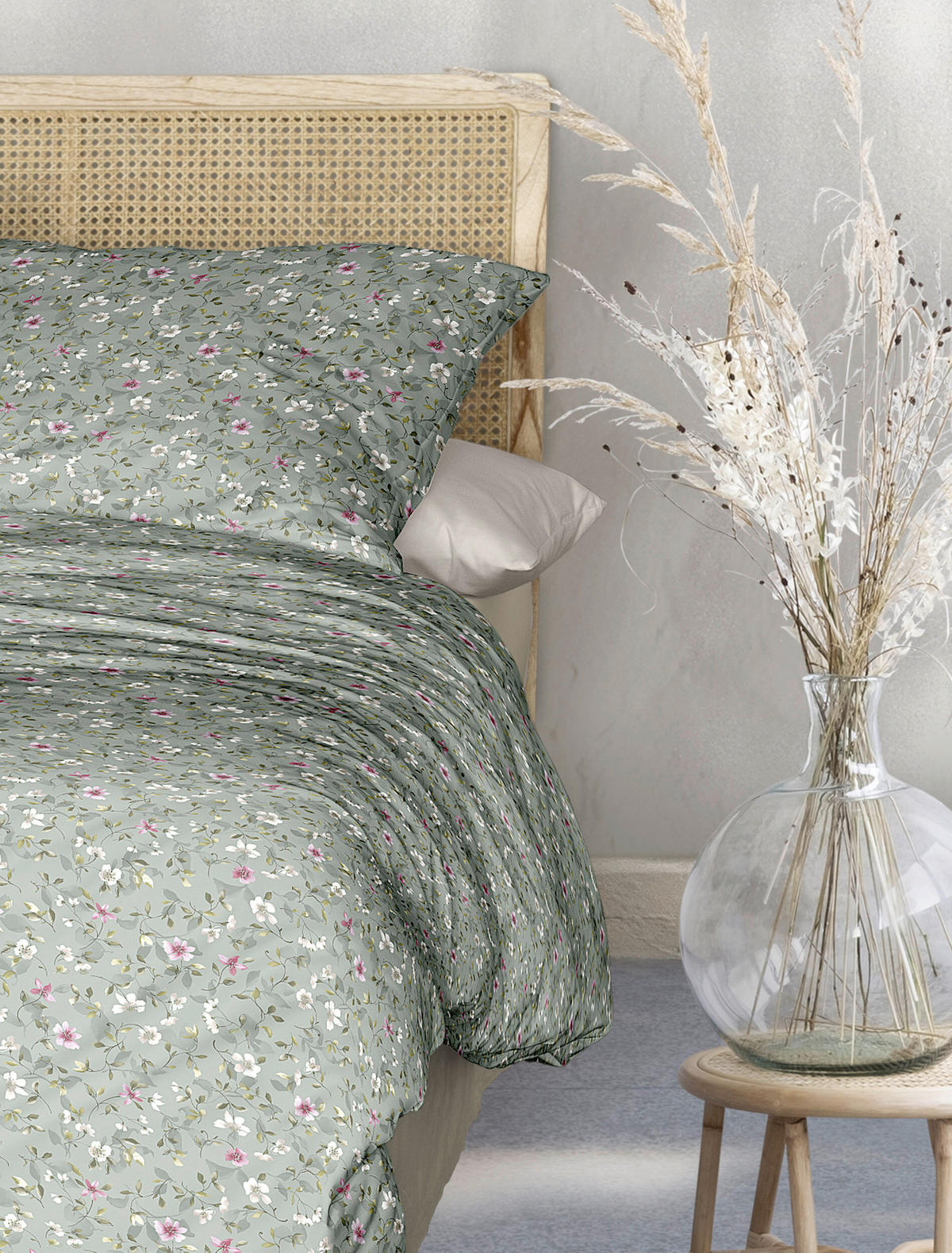 BETTWÄSCHE Makosatin 135/200 cm  - Grün, KONVENTIONELL, Textil (135/200cm) - Irisette