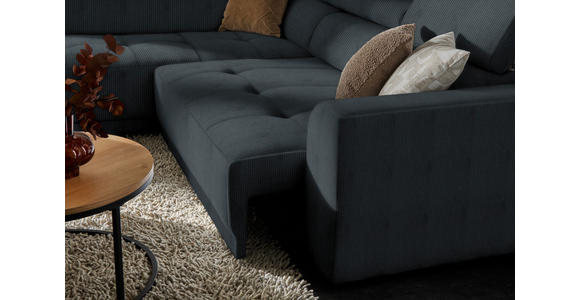 ECKSOFA in Feincord Anthrazit 205/284 cm - Anthrazit/Schwarz, Design, Kunststoff/Textil (205/284cm) - Xora