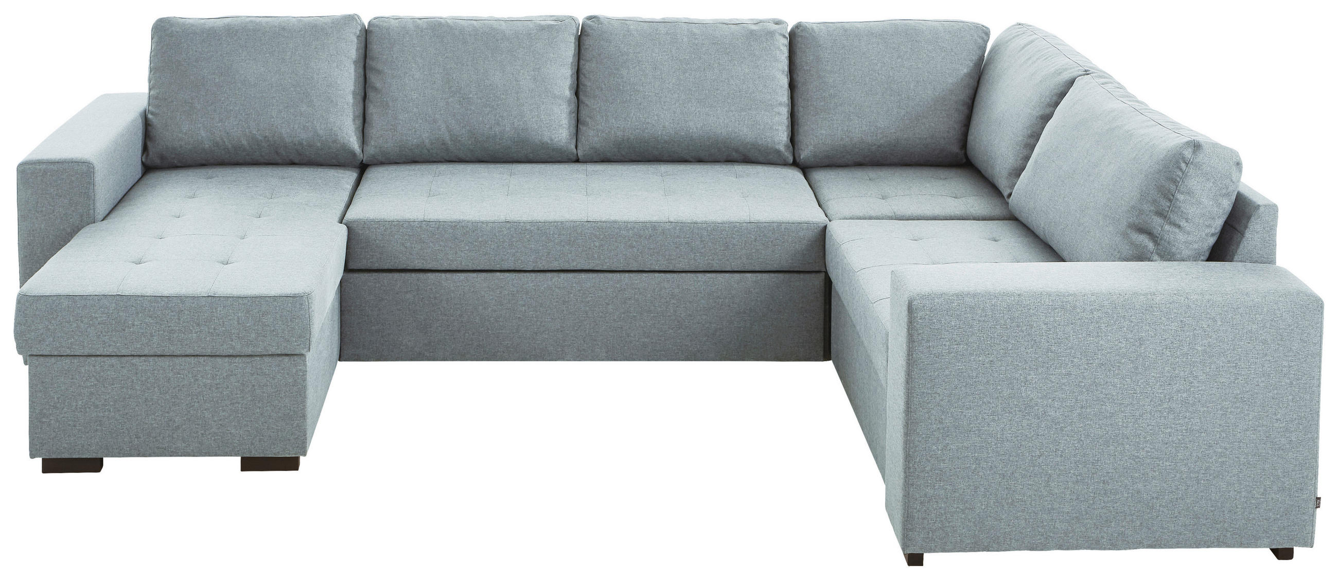 WOHNLANDSCHAFT Türkis Webstoff  - Türkis/Schwarz, KONVENTIONELL, Kunststoff/Textil (207/313/157cm) - Ti'me