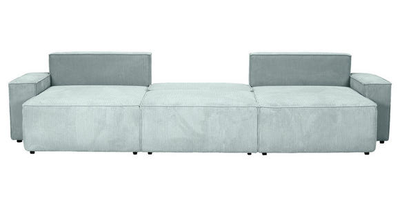 WOHNLANDSCHAFT  in Cord Mintgrün  - Schwarz/Mintgrün, KONVENTIONELL, Kunststoff/Textil (155/348/155cm) - Carryhome