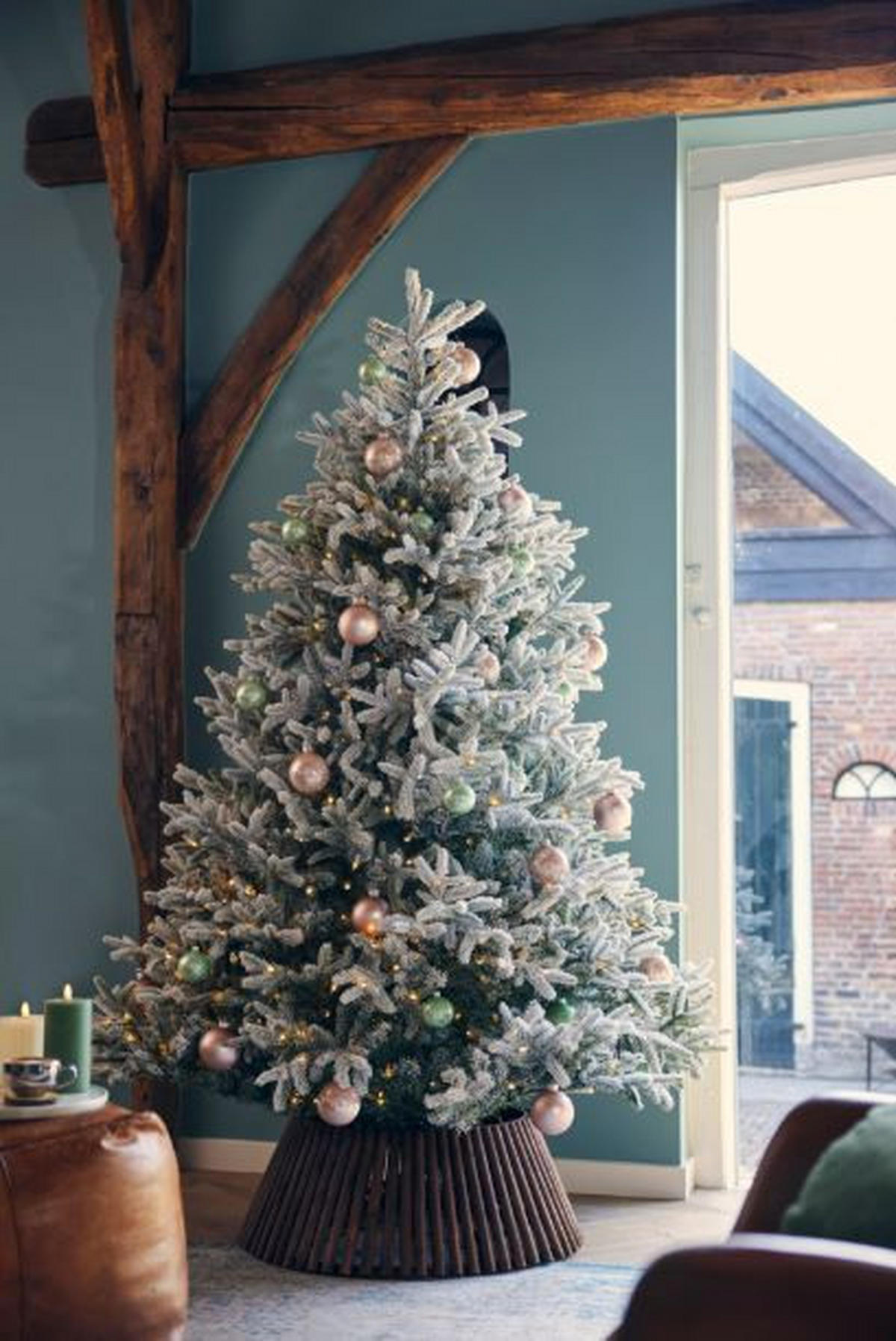 NOVOGODIŠNJA JELKA - zelena/bela, Osnovno, metal/plastika (165/240cm) - X-Mas