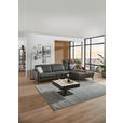 ECKSOFA Anthrazit Echtleder Kopfteilverstellung  - Anthrazit/Schwarz, Design, Leder/Metall (323/179cm) - Dieter Knoll