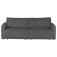 2,5-SITZER in Velours Grau  - Schwarz/Grau, Design, Kunststoff/Textil (240/70/125cm) - Xora