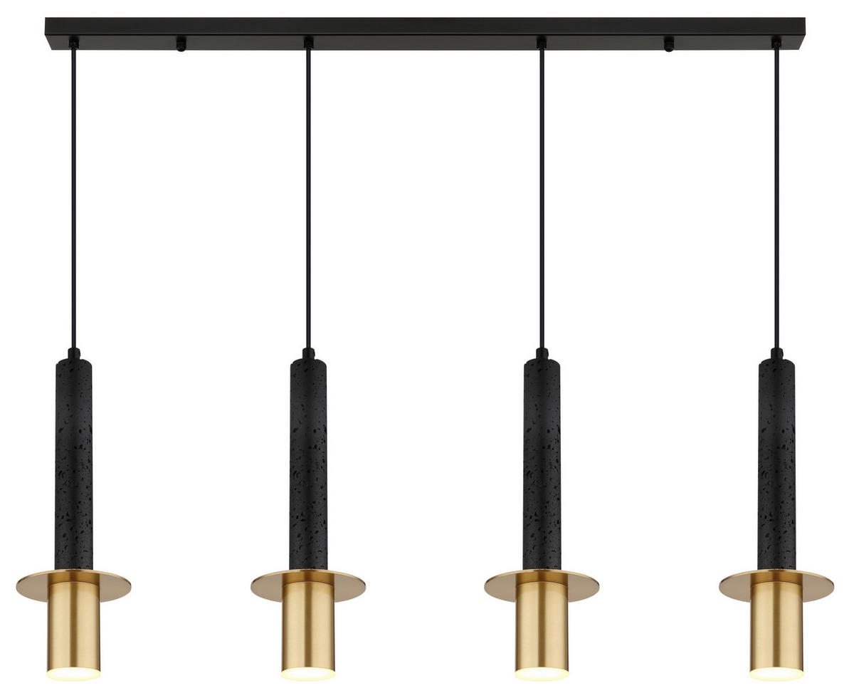 HÄNGELEUCHTE Shanna 87/12/130 cm  - Messingfarben/Schwarz, Design, Kunststoff/Stein (87/12/130cm) - Globo