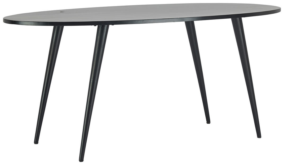 ESSTISCH in Holz, Metall   - Schwarz, Natur, Holz/Metall (175/76/90cm) - MID.YOU