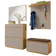 GARDEROBE 5-teilig  in 200/195/40 cm  - Sandfarben/Hellbraun, Basics, Glas/Holz (200/195/40cm) - Novel