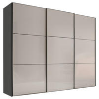 SCHWEBETÜRENSCHRANK 249/222/68 cm,  in Anthrazit, Schwarz, Dunkelgrau, 3 Tür(en)  - Dunkelgrau/Anthrazit, MODERN, Holzwerkstoff/Metall (249/222/68cm) - Moderano