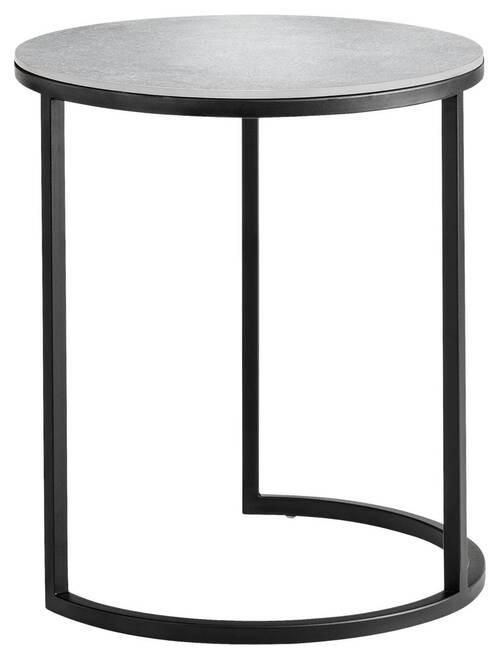 BEISTELLTISCH in Metall 39/39/48 cm  - Schwarz/Grau, Design, Keramik/Metall (39/39/48cm) - Johann Jakob