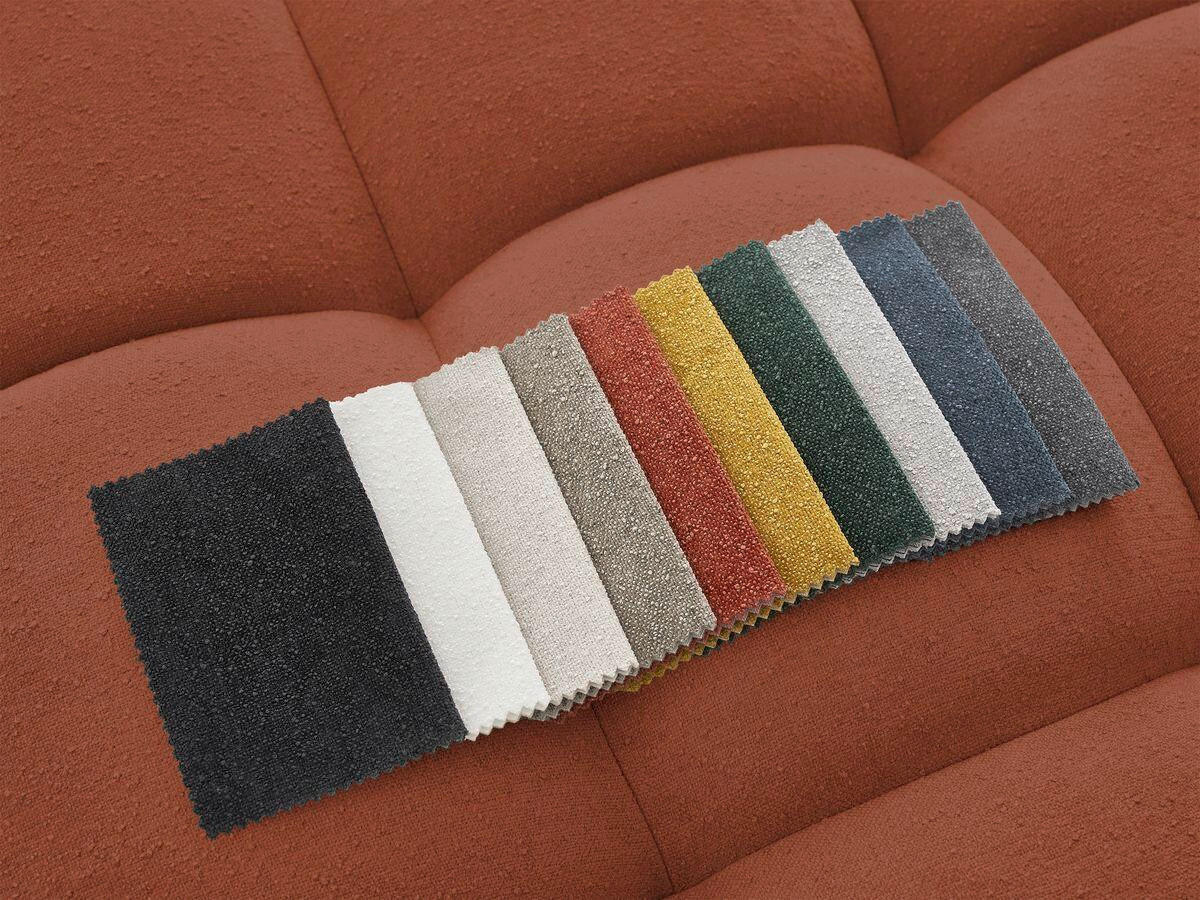 ECKSOFA Ottomane links  EVEREST Orange Struktur  - Schwarz/Orange, MODERN, Kunststoff/Textil (210/352cm) - Livetastic