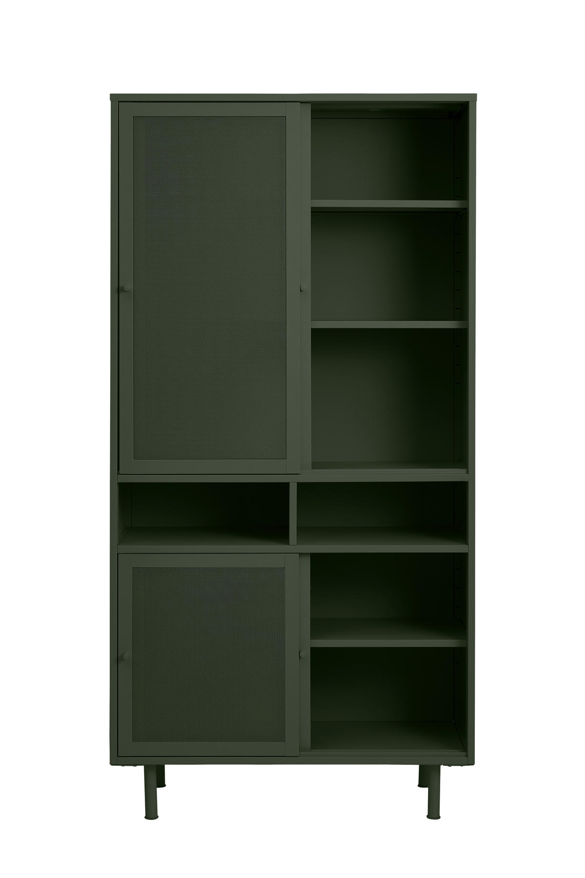 MEHRZWECKSCHRANK 90/180/40 cm  in Olivgrün  - Schwarz/Olivgrün, Basics, Metall (90/180/40cm) - Boxxx